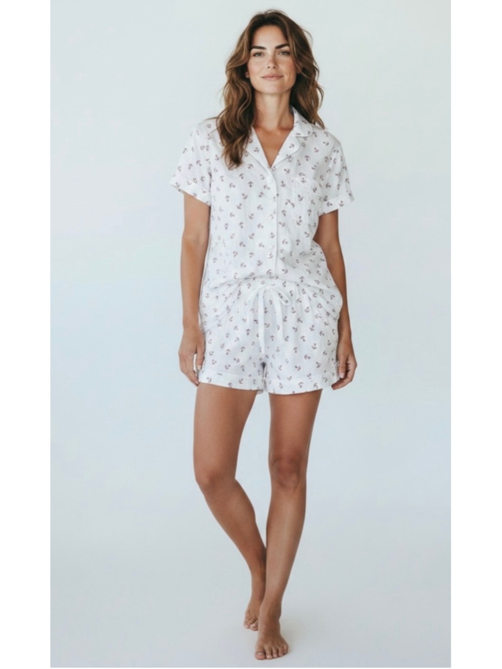 J.Crew Pajama Short Set Nautical Anchor ⚓️ Women's Size Small